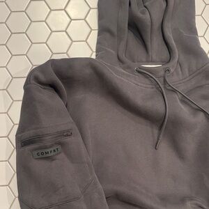 Gray Hoodie with Pocket Detail